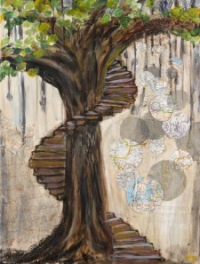 Restoration. Maps are scattered, stairs are curved…we move ever upward.